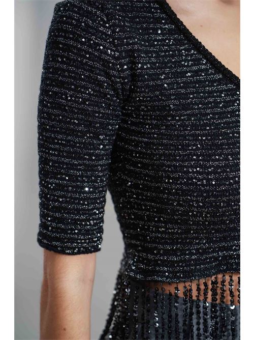 Maglia con frange Simona Corsellini | A25CEMGO5001NERO